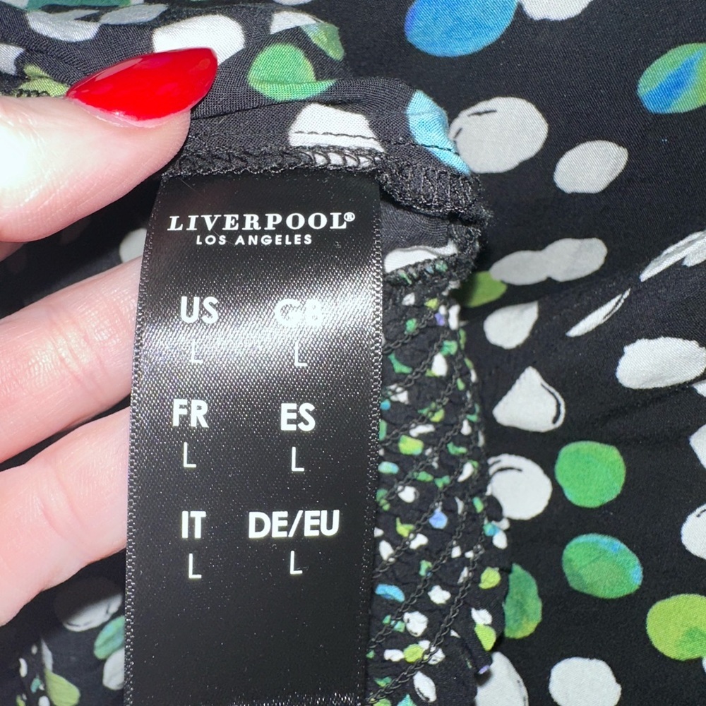 LIVERPOOL POLKA DOT PUFF SLEEVE TOP - Picture 5 of 11